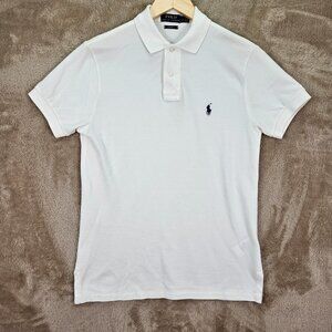 Polo Ralph Lauren Golf Polo Shirt Mens Size S Custom Fit White Short Sleeve Pony